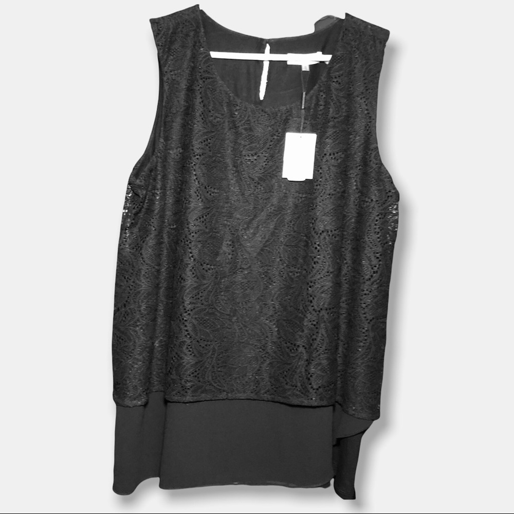 Calvin Klein black lace top sleeveless Sz XL